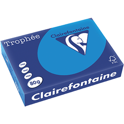 RAMETTE 250 FEUILLES CLAIREFONTAINE TROPHEE INTENSE A4 120G BLEU TURQUOISE 1291