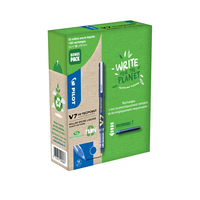 GREENPACK 10 STYLOS BEGREEN V7 BLEU + 10 SETS DE 3 RECHARGES