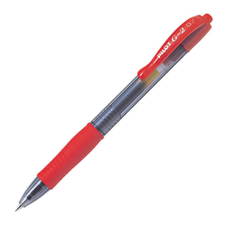 STYLO BILLE PILOT G-2 07 ROUGE ENCRE GEL RETRACTABLE POINTE 0.7 MM