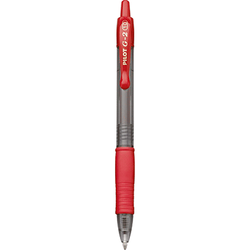 STYLO BILLE PILOT G-2 NOIR ENCRE ROUGE RETRACTABLE POINTE 1 MM