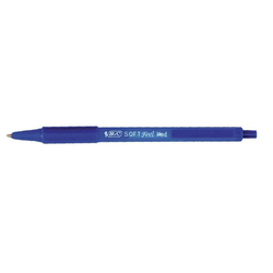 STYLO BILLE BIC SOFTFEEL CLIC BLEU RETRACTABLE POINTE 1 MM