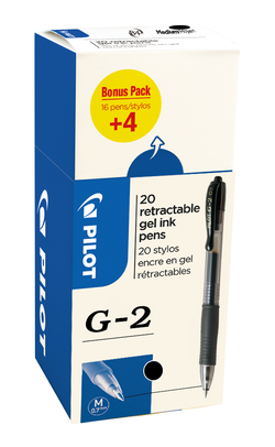 G2- GEL INK ROLLER - VALUE PACK x 20- MEDIUM- X 20 BLUE