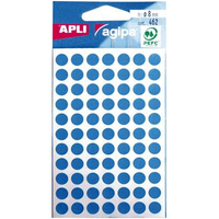 POCHETTE 462 PASTILLES ADHESIVES DIAM 8MM BLEU