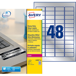 BOITE 960 ETIQUETTES ULTRA-RESISTANTES METALLIQUES 45,7X21,2MM REFERENCE AVERY L6009