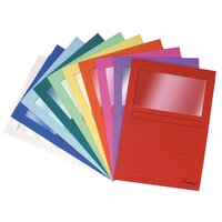 PAQUET 100 CHEMISES A4 A FENETRE - COULEURS ASSORTIES