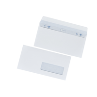 BOITE 500 ENVELOPPES GAMME SUPERIEURE CLASSIC 80G FORMAT DL 110X220MM A FENETRE 35X100MM AUTOADHESIVE BLANC