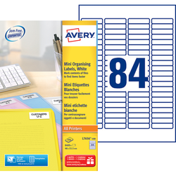 BOITE 2100 MINI-ETIQUETTES BLANCHES LASER 46X11.1MM PAPIER VELIN 145G REFERENCE AVERY L7656