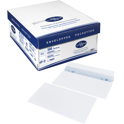 BOITE 500 ENVELOPPES GAMME SUPERIEURE CLASSIC 80G FORMAT DL 110X220MM AUTOADHESIVE VELIN BLANC