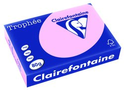 RAMETTE 500 FEUILLES CLAIREFONTAINE TROPHEE PASTEL A4 80G ROSE 1973