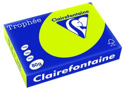 RAMETTE 500 FEUILLES CLAIREFONTAINE TROPHEE FLUO A4 80G VERT 2975