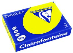 RAMETTE 500 FEUILLES CLAIREFONTAINE TROPHEE FLUO A4 80G JAUNE 2977