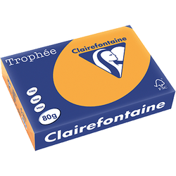RAMETTE 250 FEUILLES CLAIREFONTAINE TROPHEE PASTEL A4 160G CLEMENTINE 1042