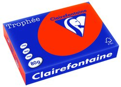 RAMETTE 500 FEUILLES CLAIREFONTAINE TROPHEE INTENSE A4 80G ROUGE CARDINAL 1873