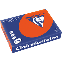 RAMETTE 250 FEUILLES CLAIREFONTAINE TROPHEE INTENSE A4 160G ROUGE CARDINAL 1021
