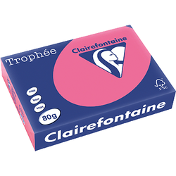 RAMETTE 250 FEUILLES CLAIREFONTAINE TROPHEE INTENSE A4 160G ROSE FUCHSIA 1017