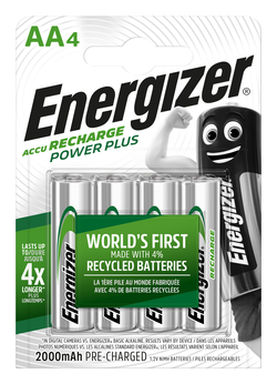 BLISTER 4 PILES HR06 RECHARGEABLES AA ENERGIZER