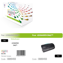 COMPATIBLES LASER MONOCHROME LEXMARK E460X11E / E462U21E noir