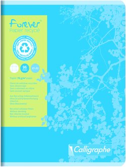 CAHIER PIQURE RECYCLE FOREVER CLAIREFONTAINE FORMAT 17X22CM SEYES 96 PAGES 70g