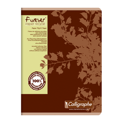 CAHIER PIQURE RECYCLE FOREVER CLAIREFONTAINE FORMAT 17X22CM QUADRILLE 5X5MM 96 PAGES 70g