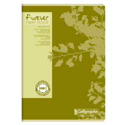 CAHIER PIQURE RECYCLE FOREVER CLAIREFONTAINE A4 QUADRILLE 5X5MM 96 PAGES 70g