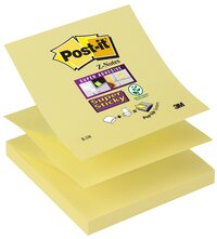 LOT 12 POST-IT Z-NOTES SUPER STICKY 76X76MM JAUNE