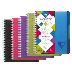 CAHIER EVOLUTIV BOOK INTENSIVE LINICOLOR CLAIREFONTAINE A5+ QUADRILLE 5X5MM 180 PAGES 90G