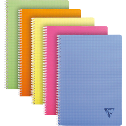 CAHIER RELIURE INTEGRALE LINICOLOR FRESH CLAIREFONTAINE A4 QUADRILLE 5X5MM 100 PAGES 90G