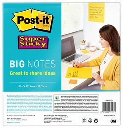 BLOC BIG NOTES SUPER STICKY POST-IT® 30 FEUILLES POST IT JAUNE