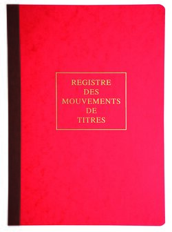 REGISTRE DES MOUVEMENTS DE TITRES FORMAT 29.7X21CM VERTICAL 40 PAGES
