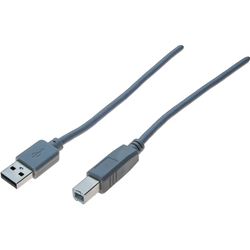 Cordon USB 2.0 A / B gris - 1,0 m