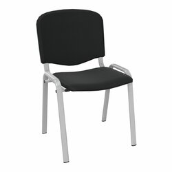 FV E ANTHRA+ CHAISE TISSU NOIR - PIEDS ALUMINIUM GRIS